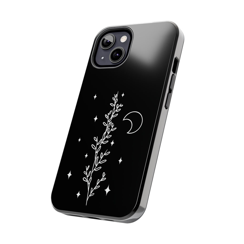 Floral Moon Tough Phone Case – Night Sky Botanical Phone Cover