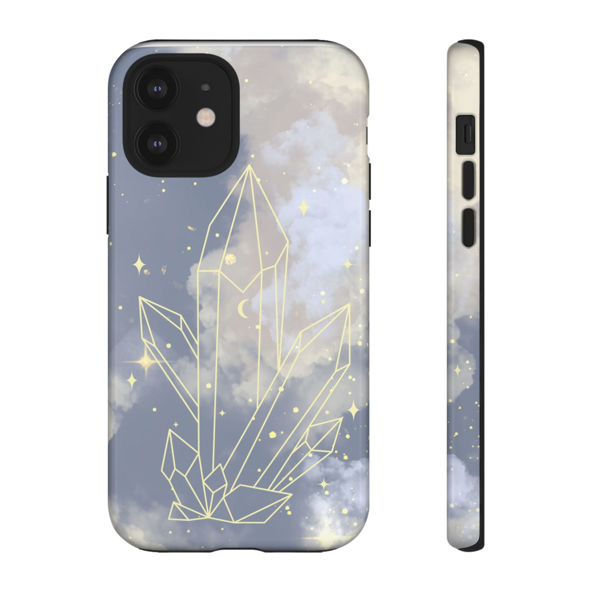 Crystal Moon Tough Phone Case — Mystical Cloudy Sky Protective Cover