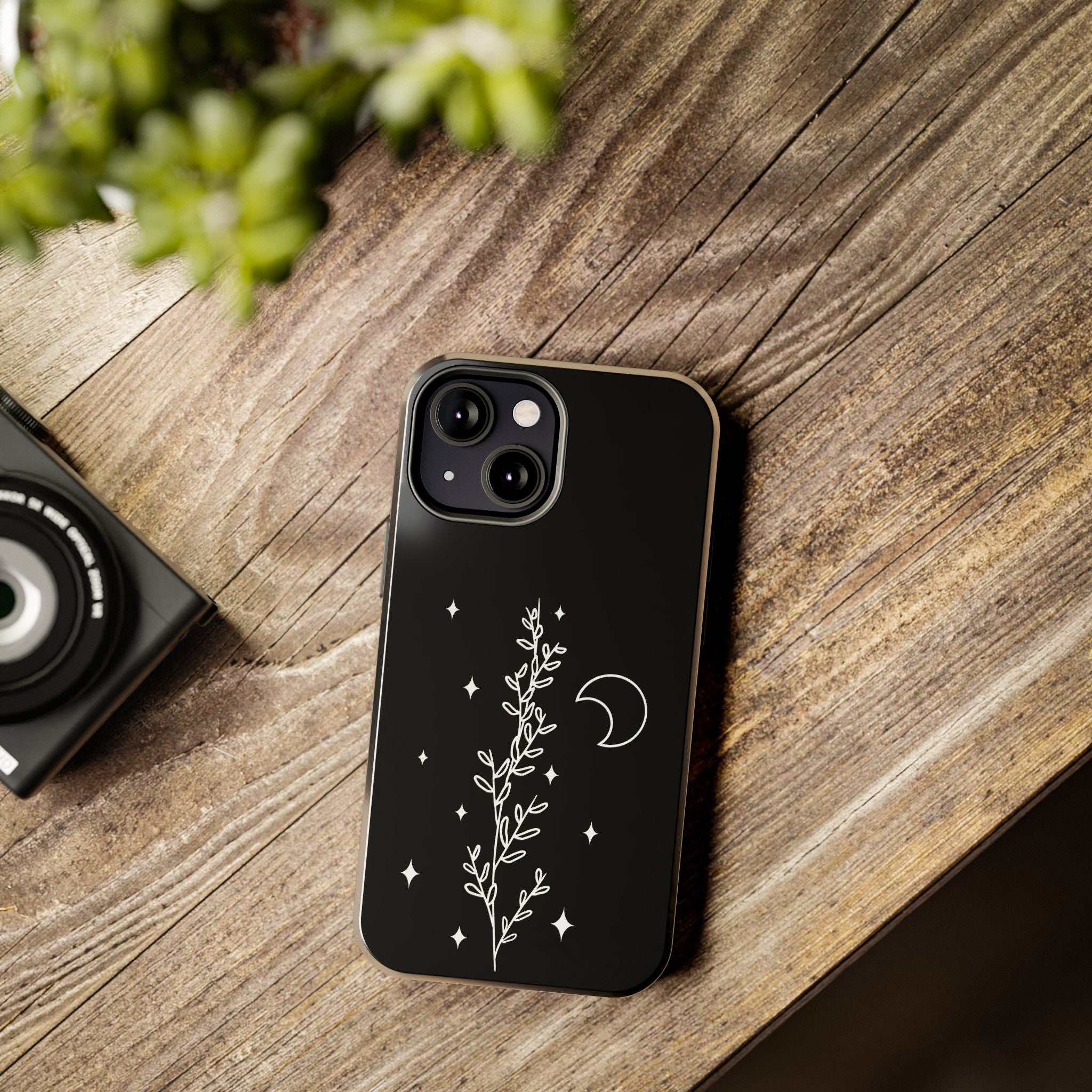 Floral Moon Tough Phone Case – Night Sky Botanical Phone Cover