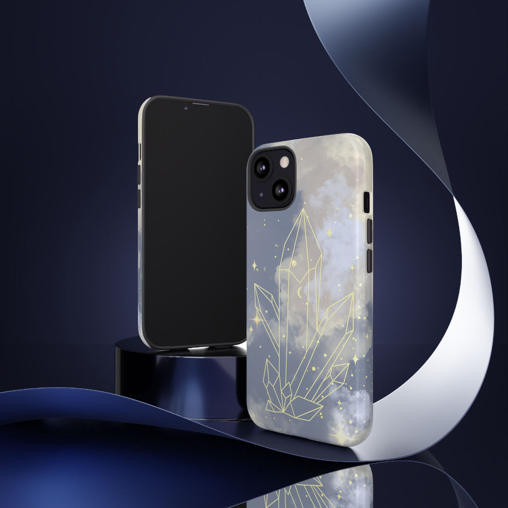 Crystal Moon Tough Phone Case — Mystical Cloudy Sky Protective Cover