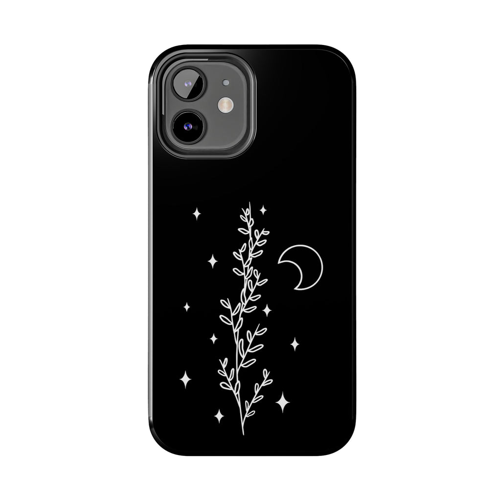 Floral Moon Tough Phone Case – Night Sky Botanical Phone Cover