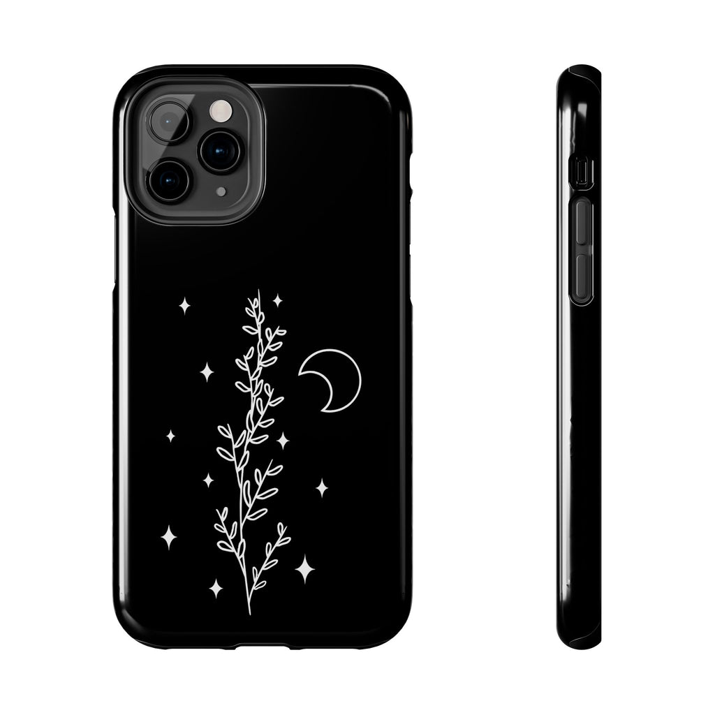 Floral Moon Tough Phone Case – Night Sky Botanical Phone Cover
