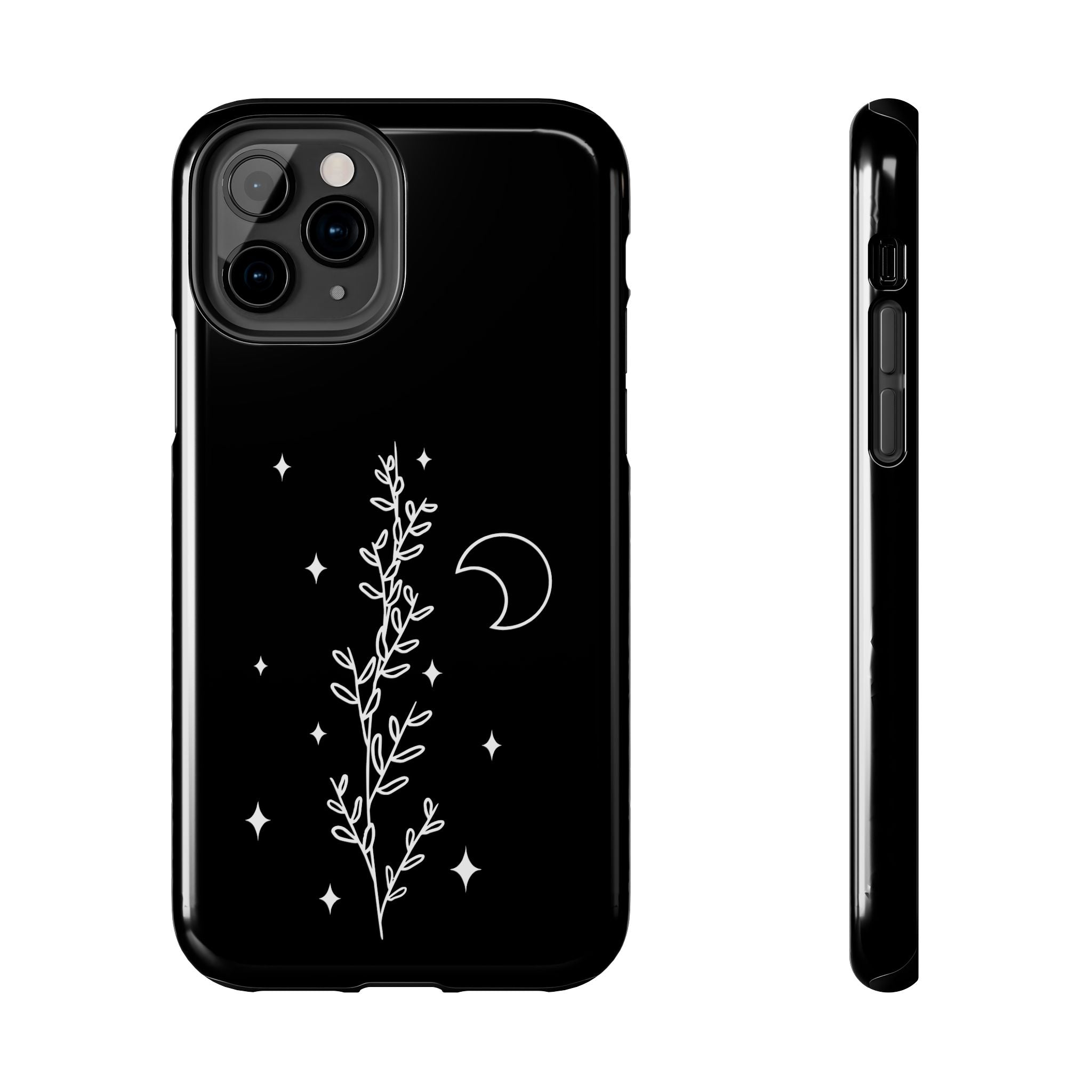 Floral Moon Tough Phone Case – Night Sky Botanical Phone Cover