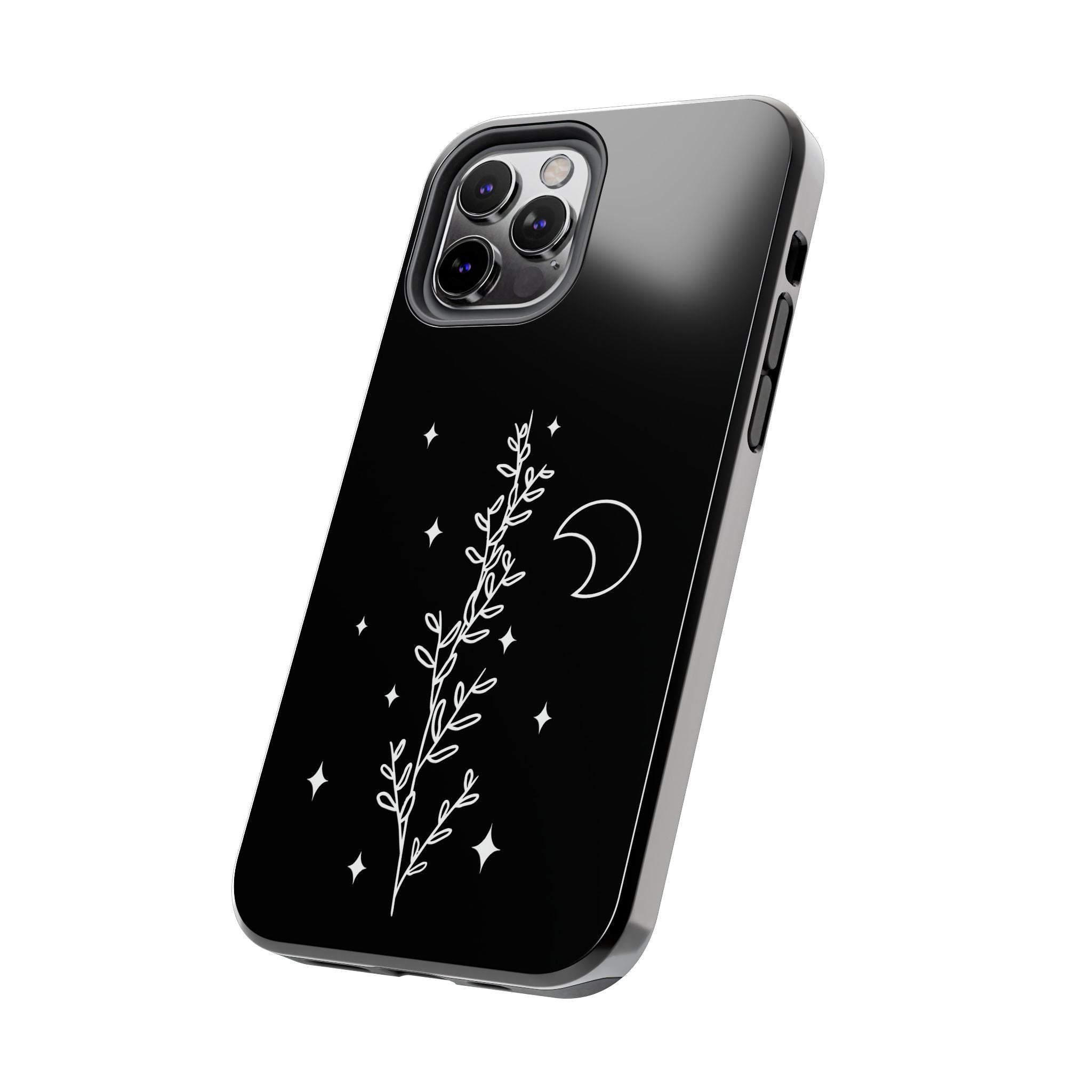 Floral Moon Tough Phone Case – Night Sky Botanical Phone Cover