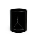 Cancer Zodiac Constellation Black Mug — "Cries Intuitively" Astro Coffee Cup