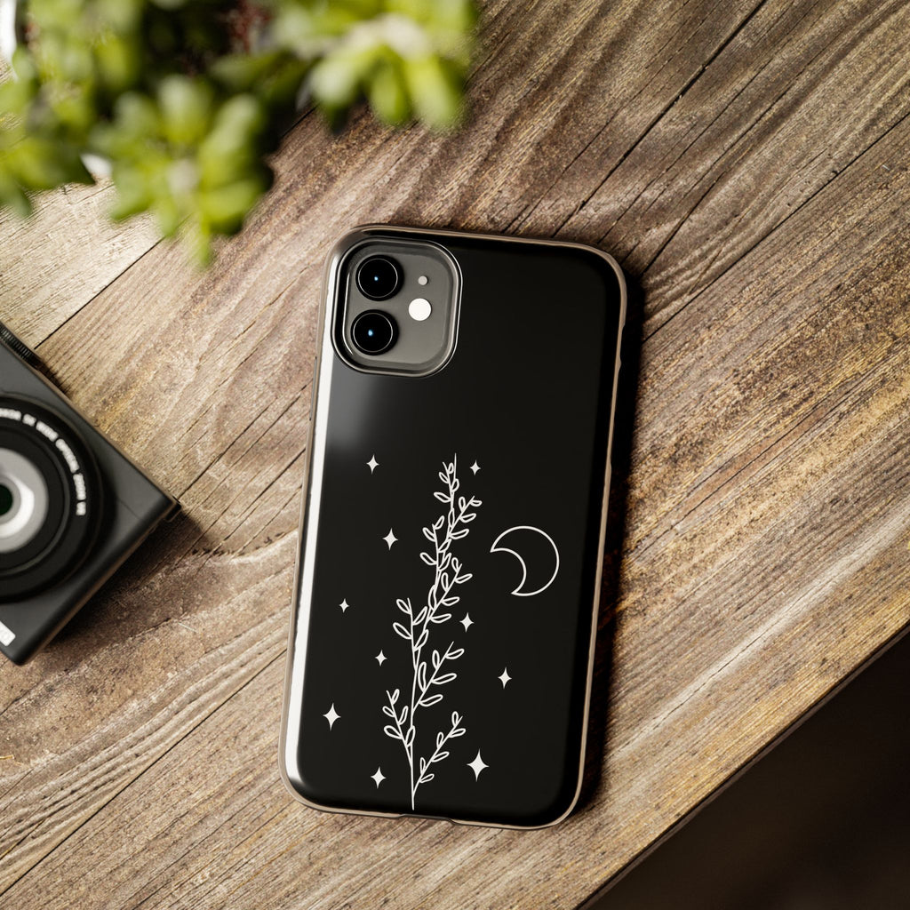 Floral Moon Tough Phone Case – Night Sky Botanical Phone Cover