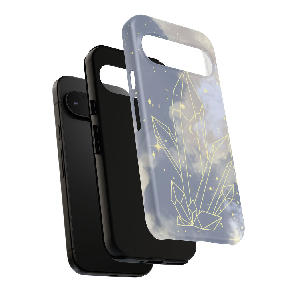 Crystal Moon Tough Phone Case — Mystical Cloudy Sky Protective Cover