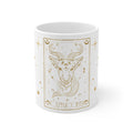 Capricorn Zodiac Mug — Gold Celestial Ceramic Coffee Cup (11 oz)