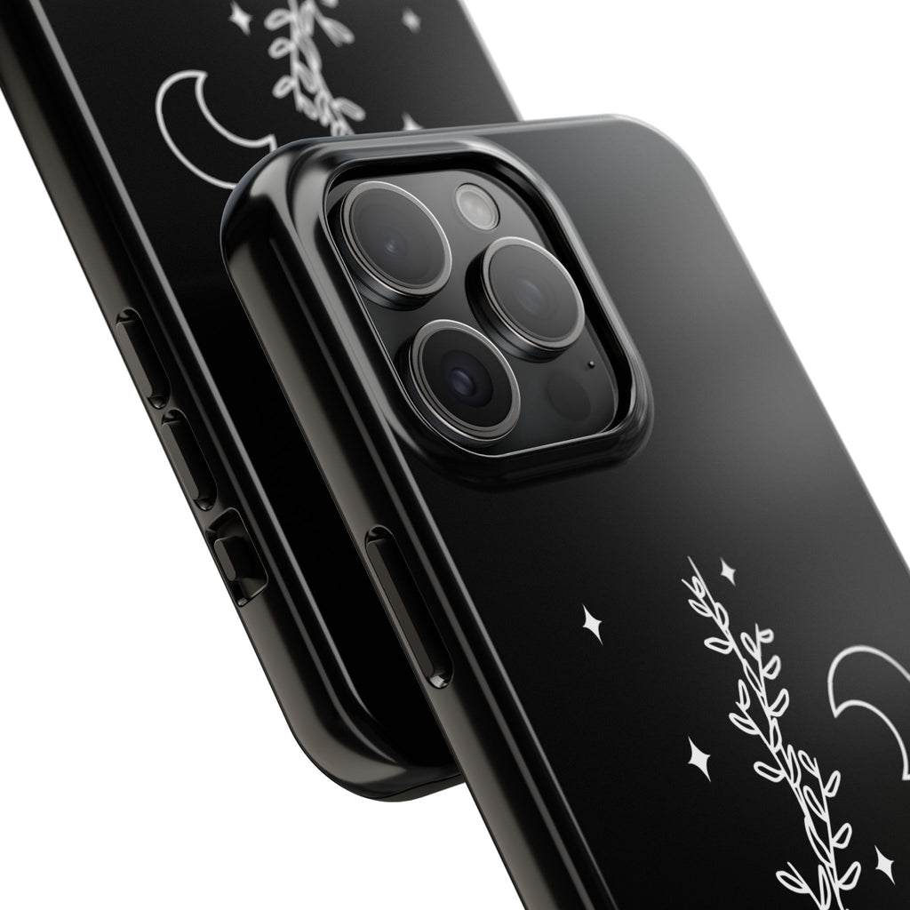 Floral Moon Tough Phone Case – Night Sky Botanical Phone Cover