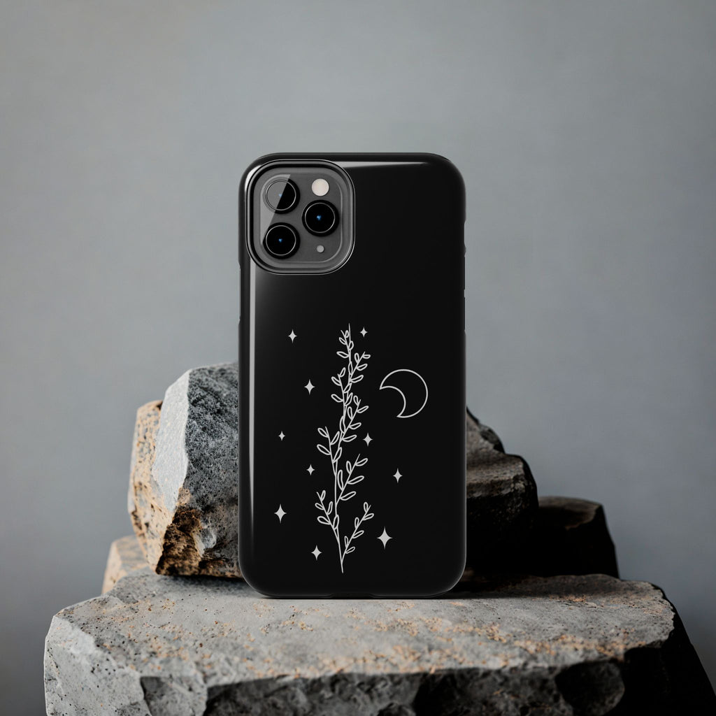 Floral Moon Tough Phone Case – Night Sky Botanical Phone Cover