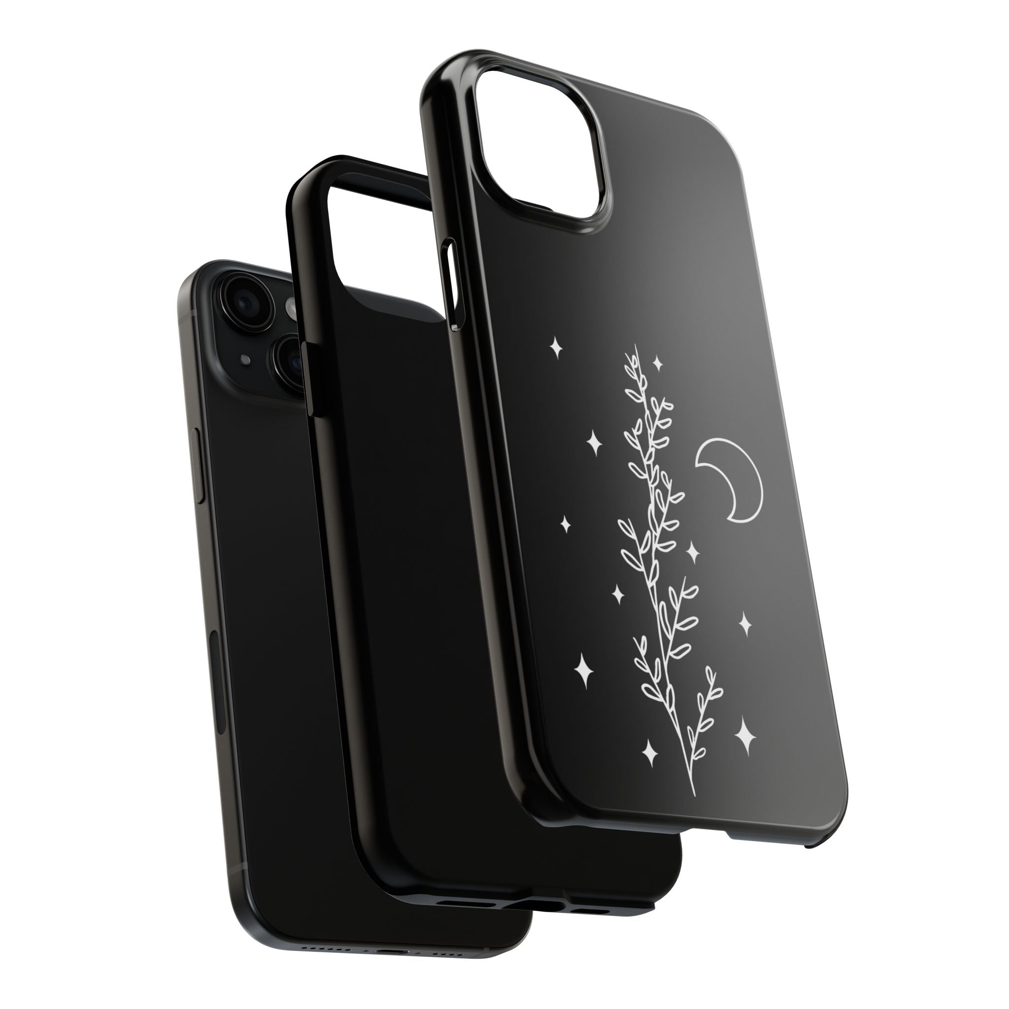 Floral Moon Tough Phone Case – Night Sky Botanical Phone Cover