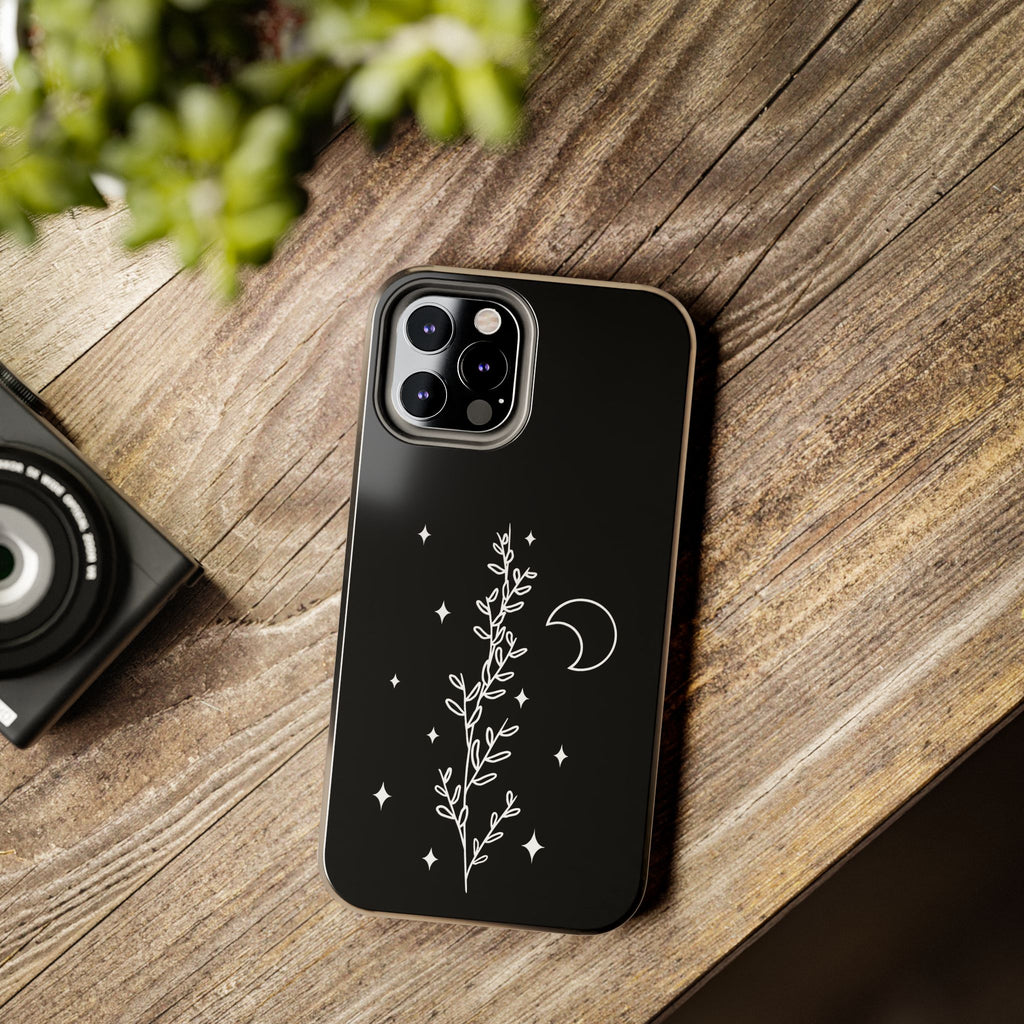 Floral Moon Tough Phone Case – Night Sky Botanical Phone Cover