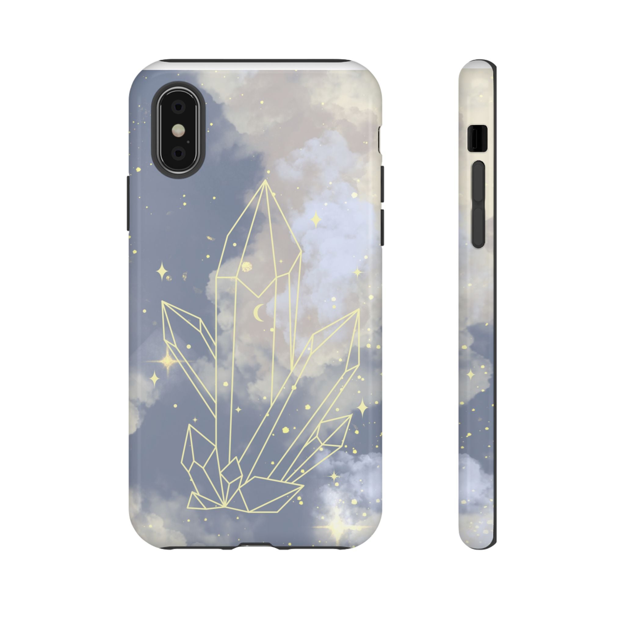 Crystal Moon Tough Phone Case — Mystical Cloudy Sky Protective Cover