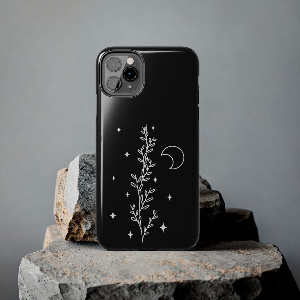 Floral Moon Tough Phone Case – Night Sky Botanical Phone Cover