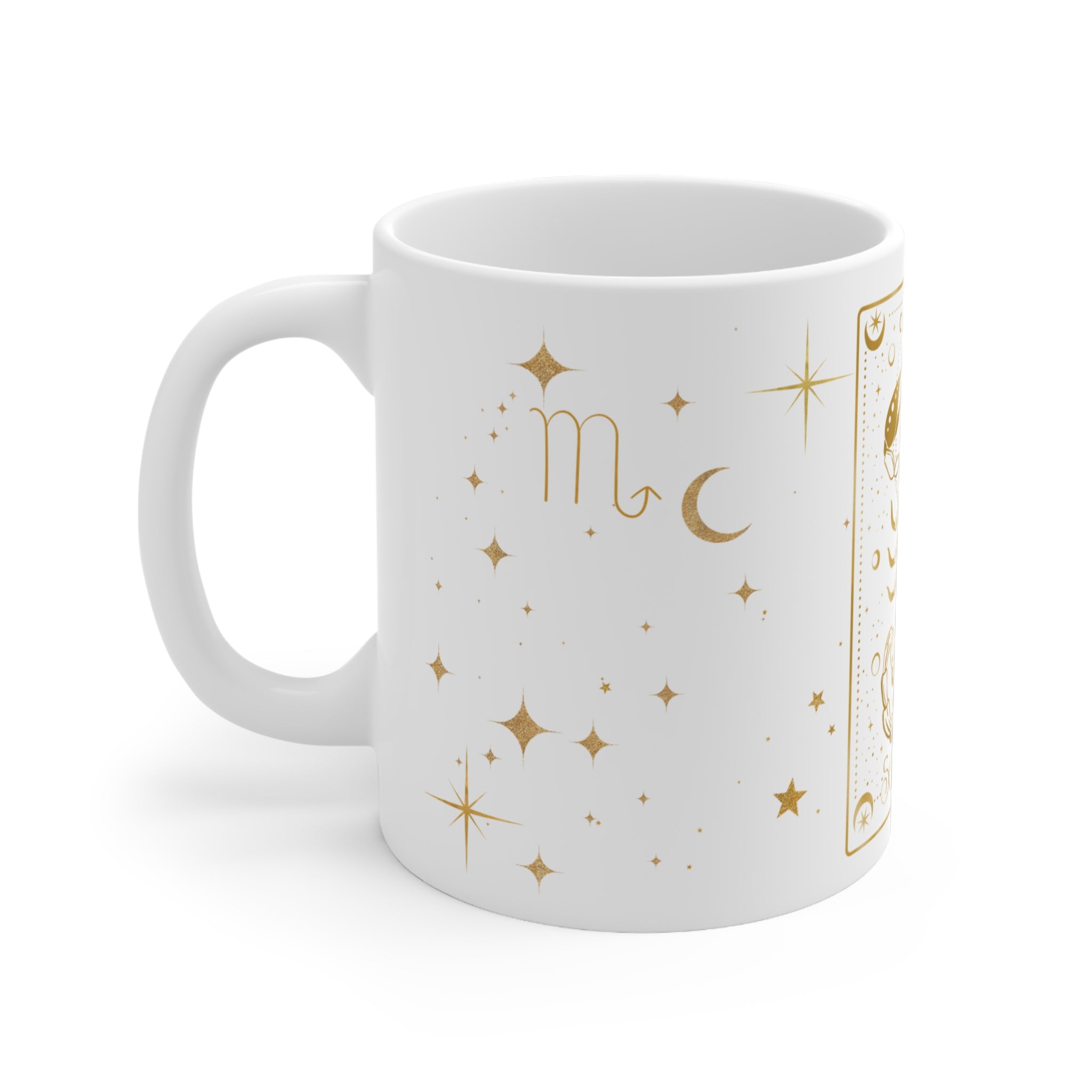 Scorpio Zodiac Ceramic Mug – Gold Astrological Scorpio Coffee Cup, Birthday & Horoscope Gift