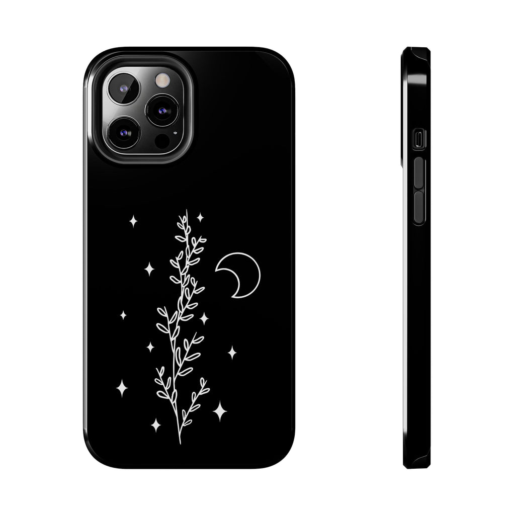 Floral Moon Tough Phone Case – Night Sky Botanical Phone Cover