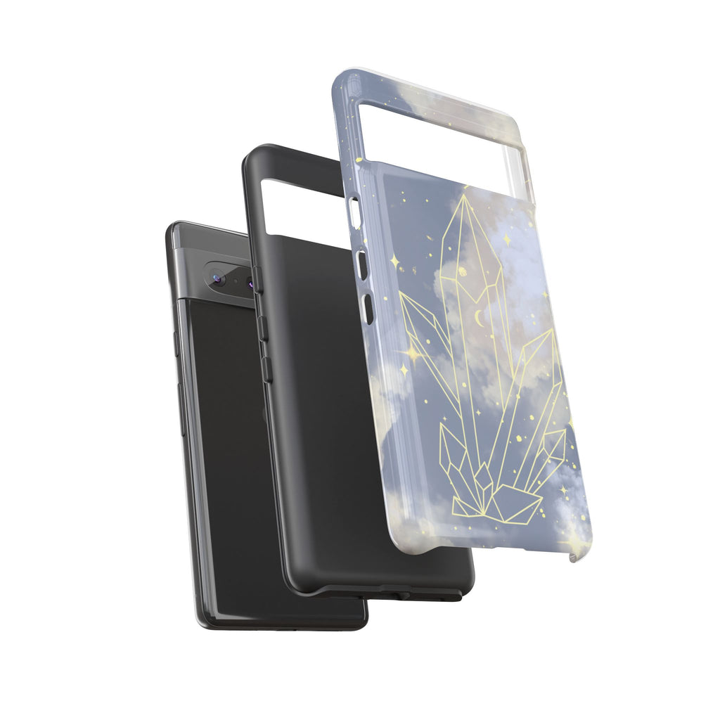 Crystal Moon Tough Phone Case — Mystical Cloudy Sky Protective Cover