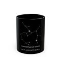 Sagittarius Constellation Mug — "Commitment Issues but Adventurous" (Black, 11oz/15oz)
