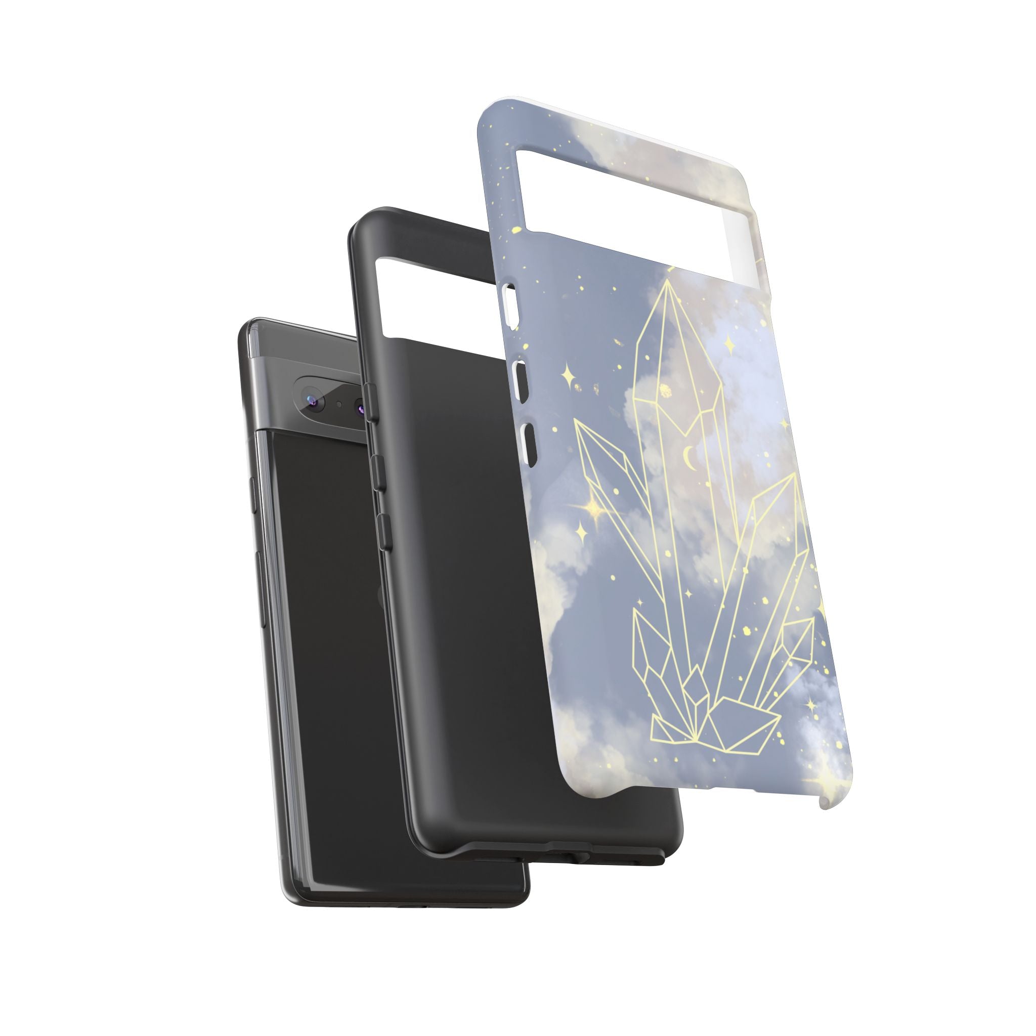 Crystal Moon Tough Phone Case — Mystical Cloudy Sky Protective Cover