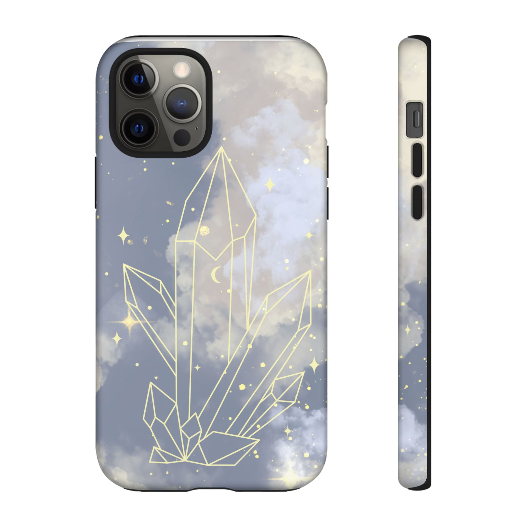 Crystal Moon Tough Phone Case — Mystical Cloudy Sky Protective Cover