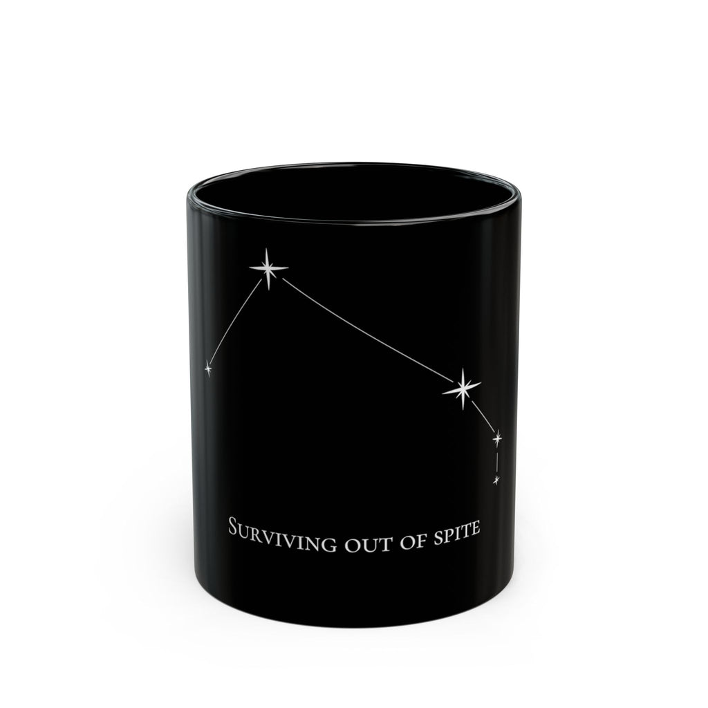 Aries 'Surviving Out of Spite' Mug — Constellation Black Coffee Cup (11oz/15oz)