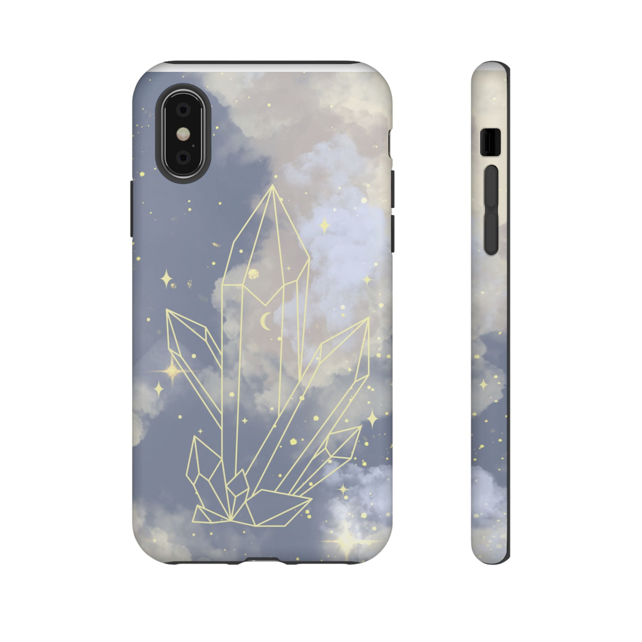 Crystal Moon Tough Phone Case — Mystical Cloudy Sky Protective Cover