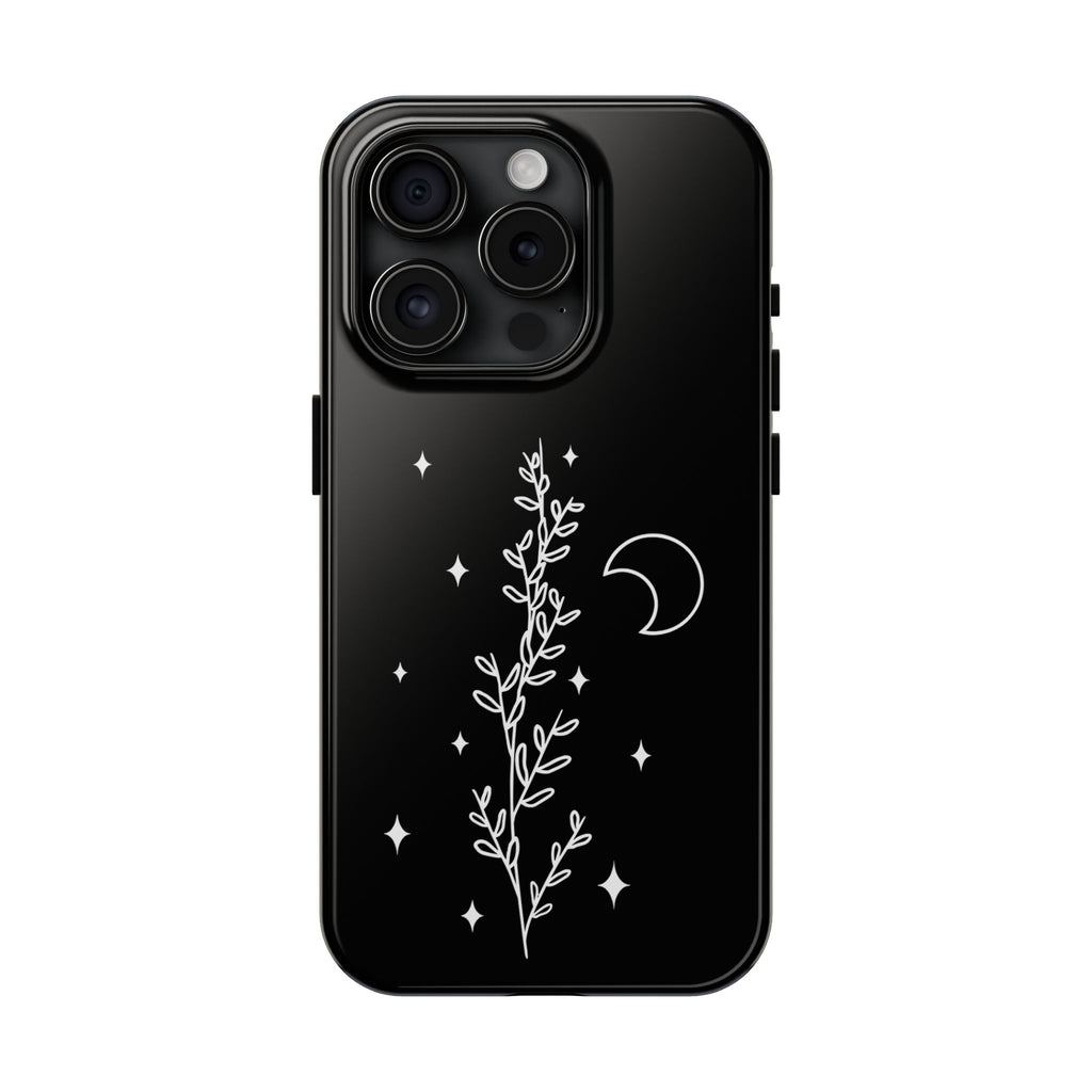 Floral Moon Tough Phone Case – Night Sky Botanical Phone Cover