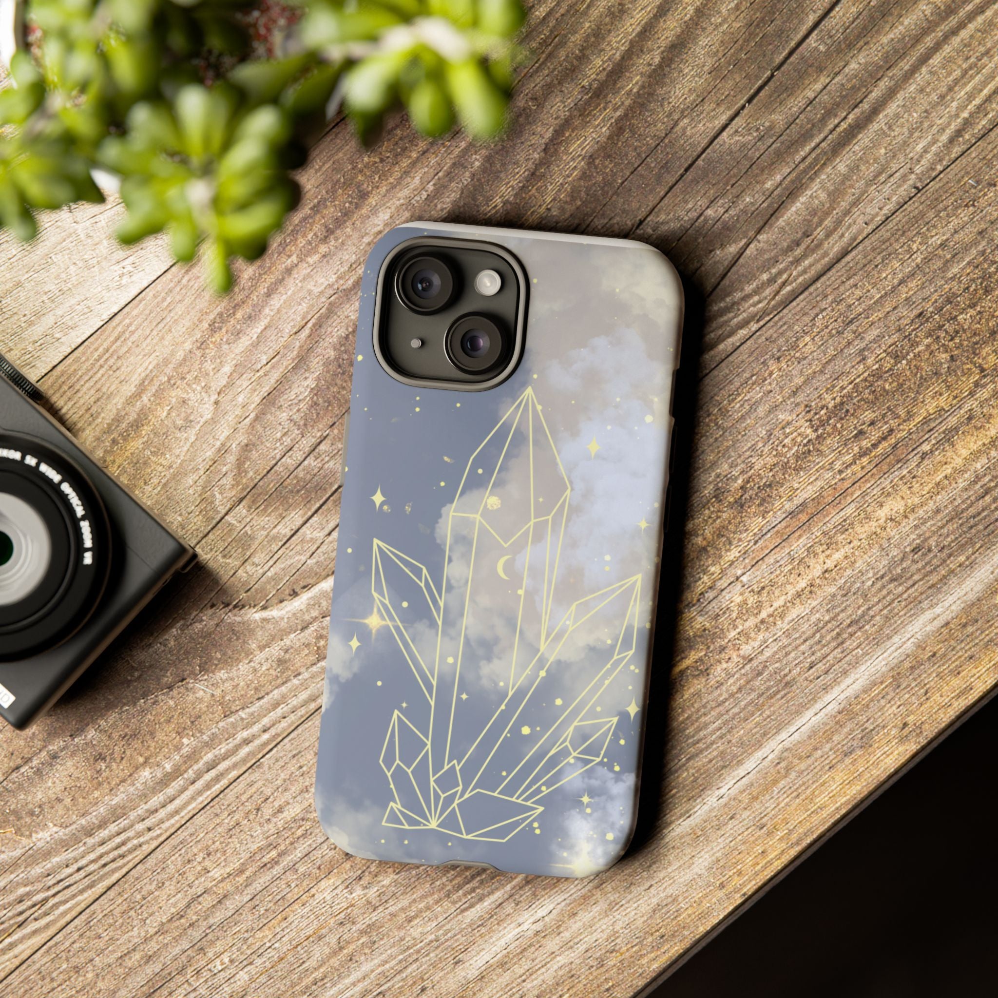 Crystal Moon Tough Phone Case — Mystical Cloudy Sky Protective Cover