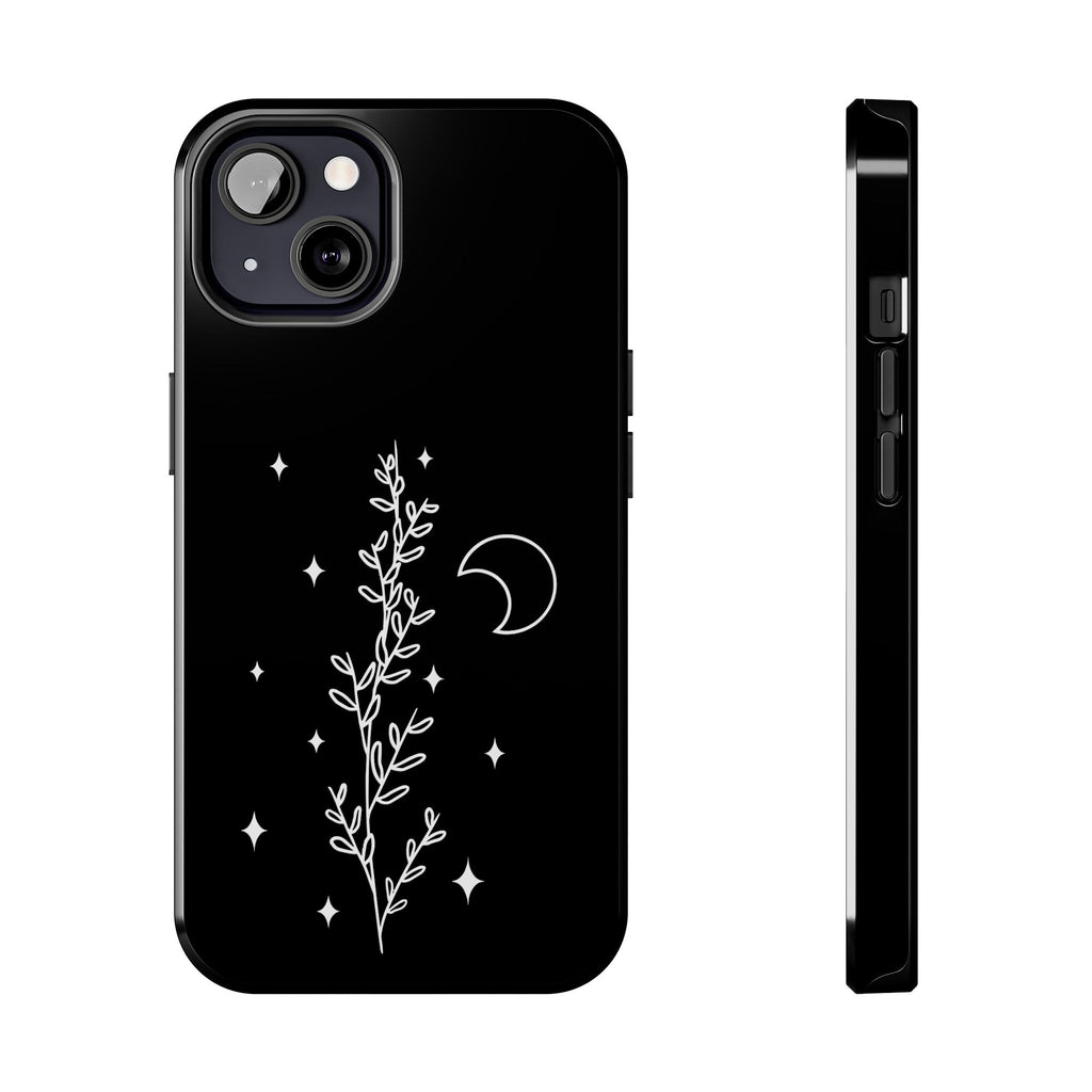 Floral Moon Tough Phone Case – Night Sky Botanical Phone Cover