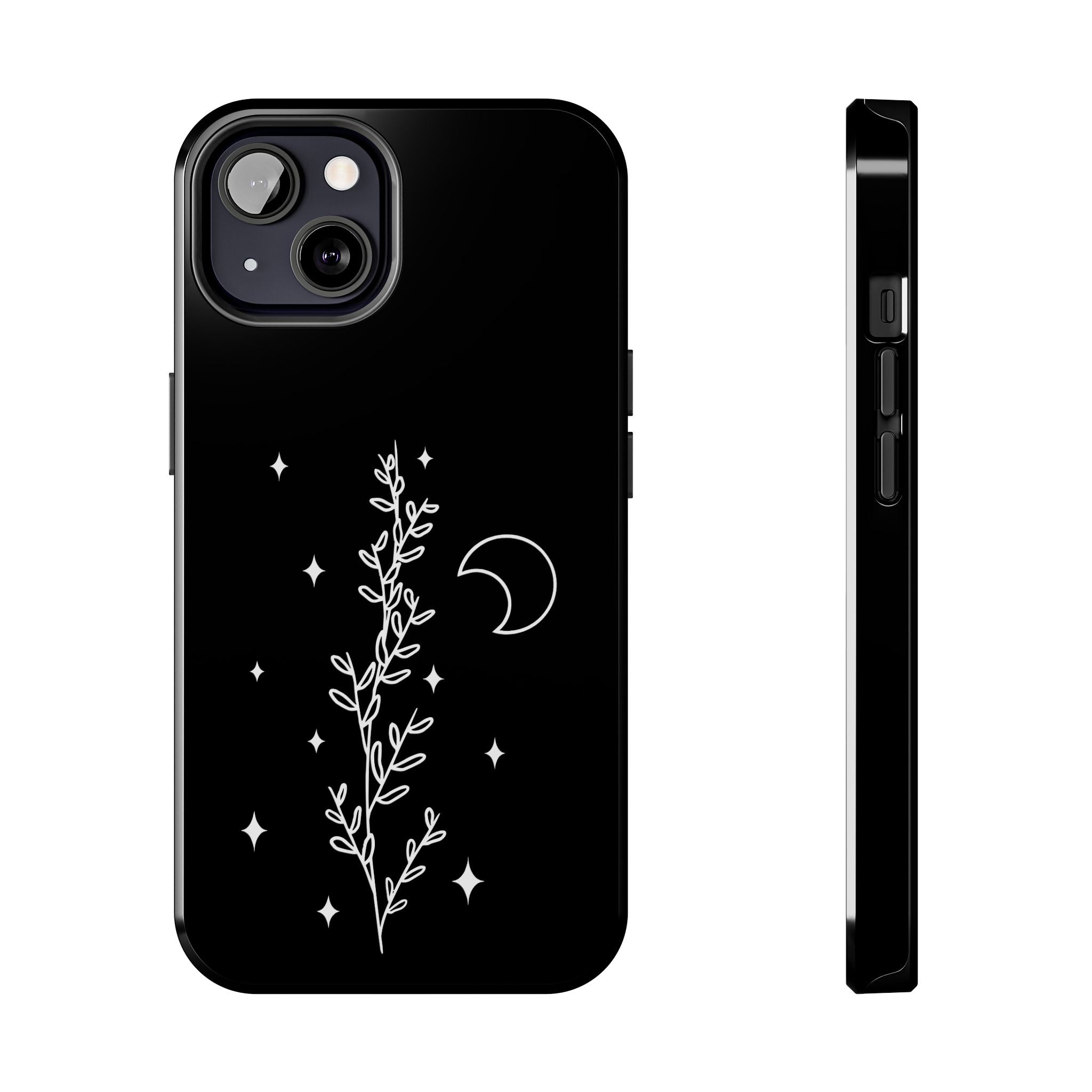 Floral Moon Tough Phone Case – Night Sky Botanical Phone Cover