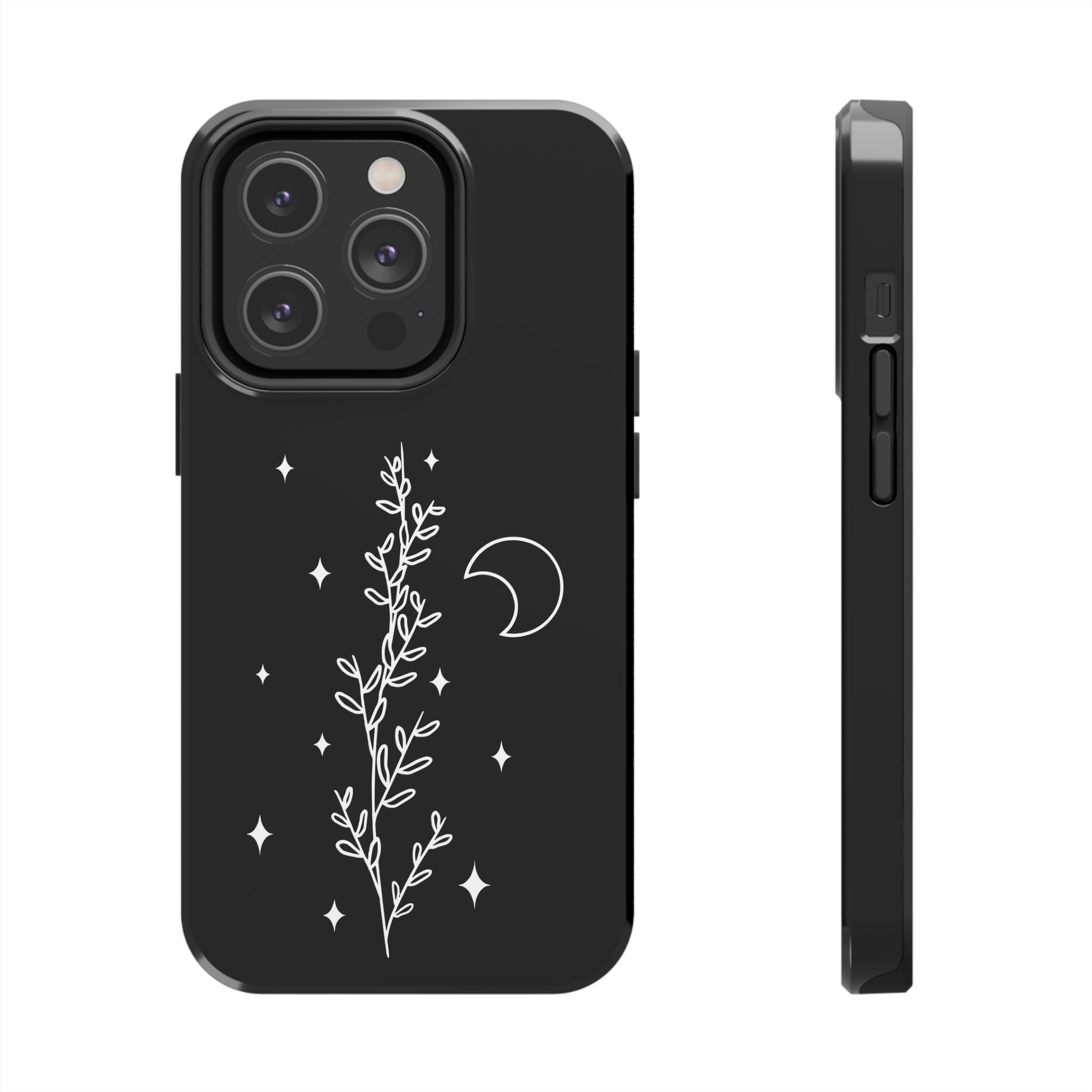 Floral Moon Tough Phone Case – Night Sky Botanical Phone Cover