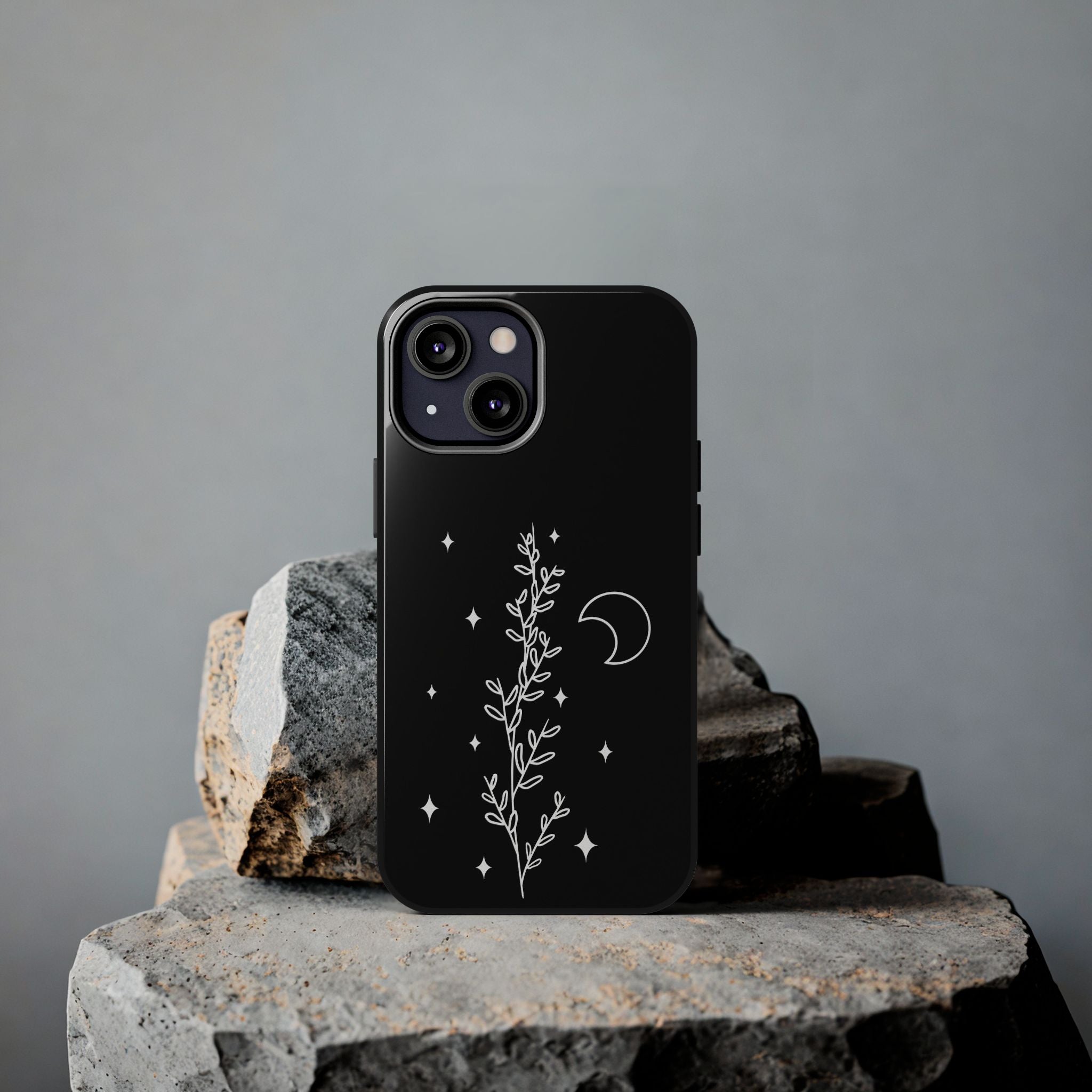 Floral Moon Tough Phone Case – Night Sky Botanical Phone Cover