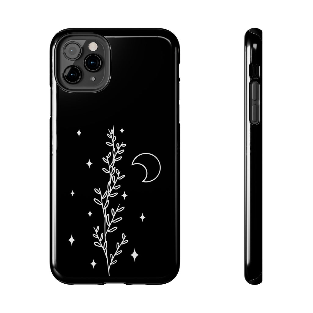 Floral Moon Tough Phone Case – Night Sky Botanical Phone Cover