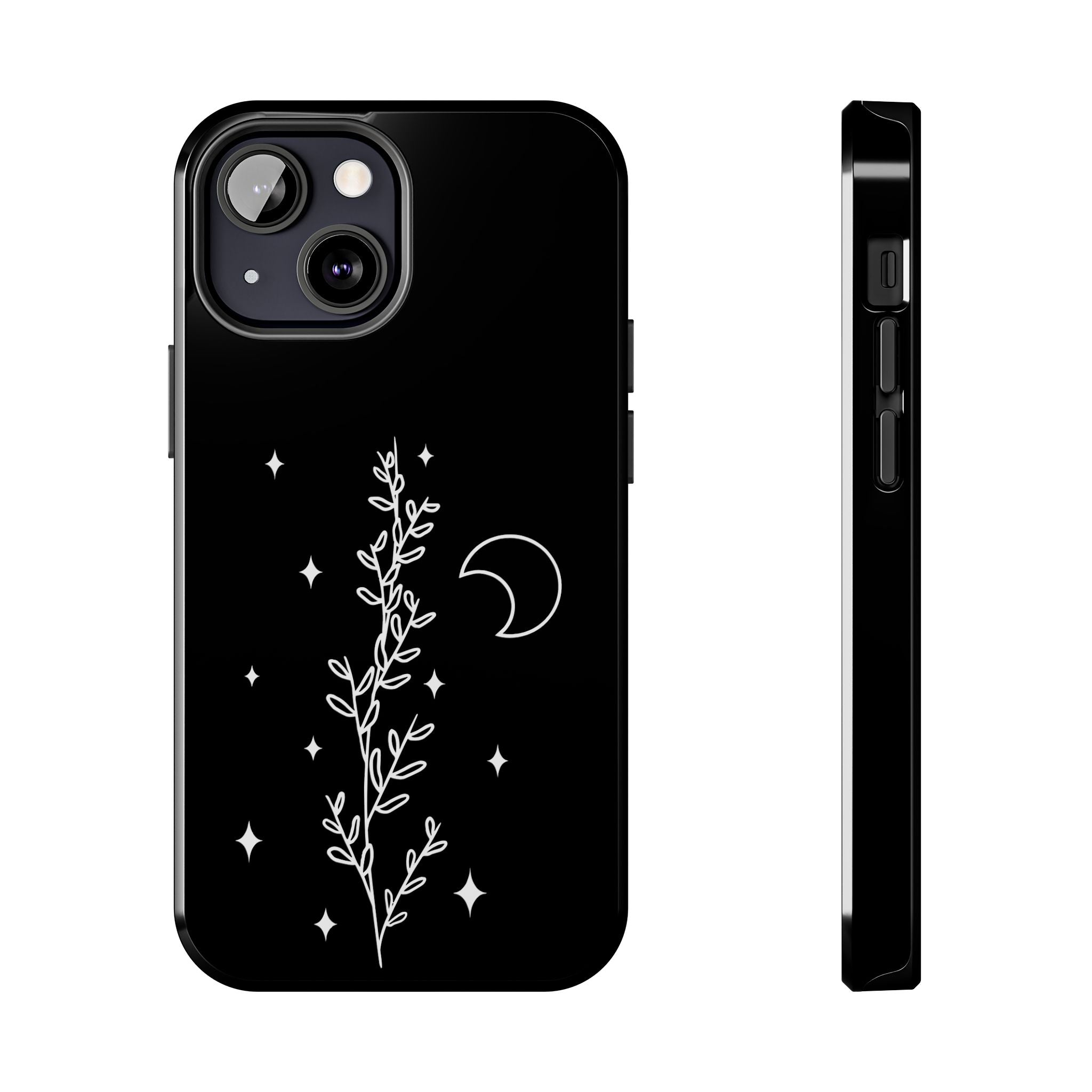 Floral Moon Tough Phone Case – Night Sky Botanical Phone Cover