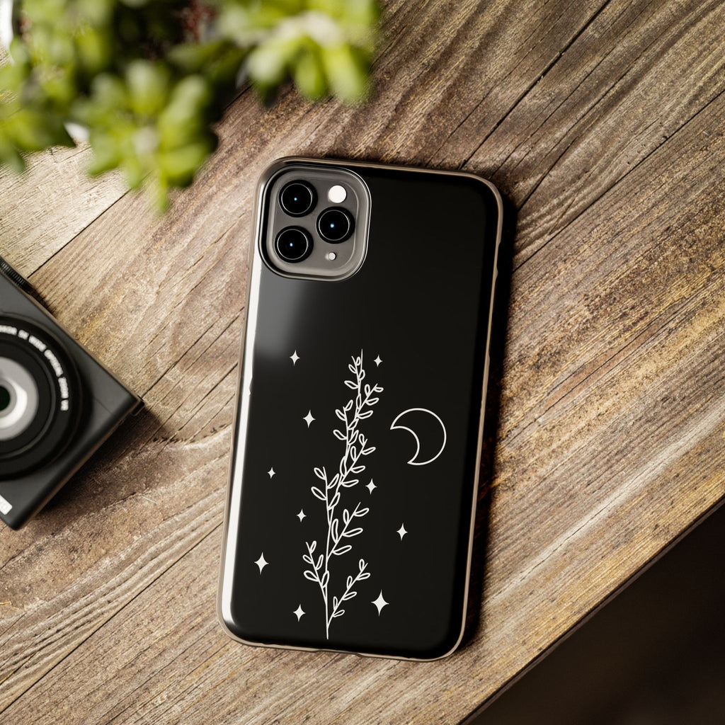Floral Moon Tough Phone Case – Night Sky Botanical Phone Cover