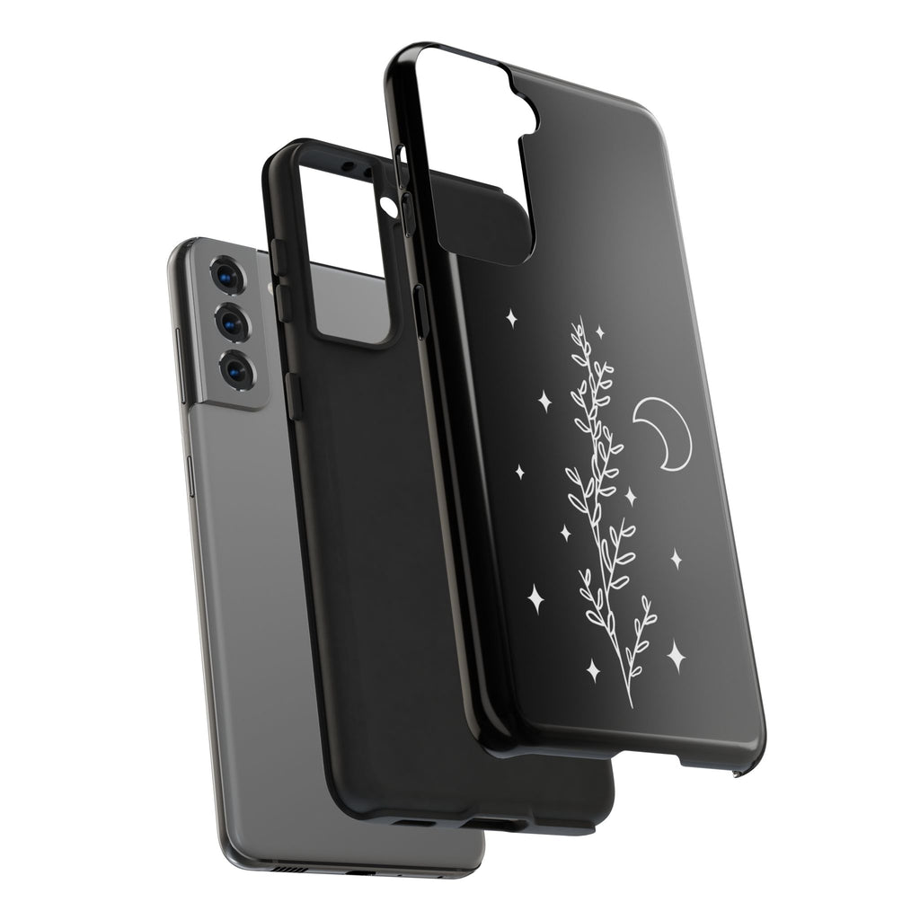 Floral Moon Tough Phone Case – Night Sky Botanical Phone Cover
