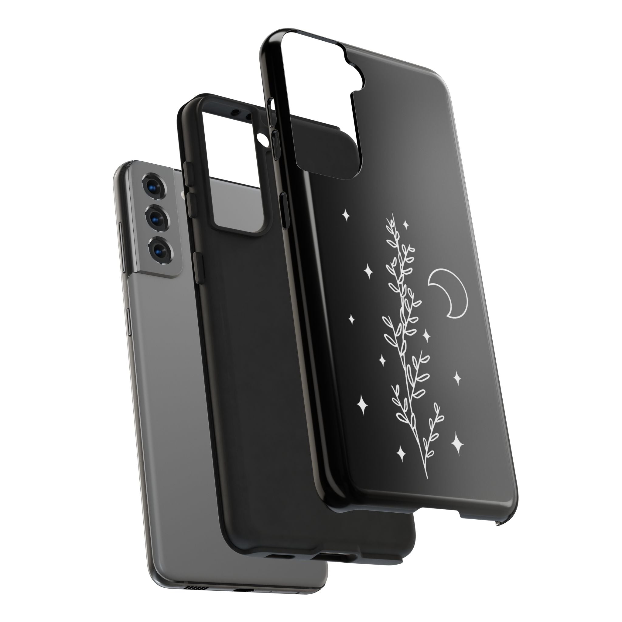 Floral Moon Tough Phone Case – Night Sky Botanical Phone Cover