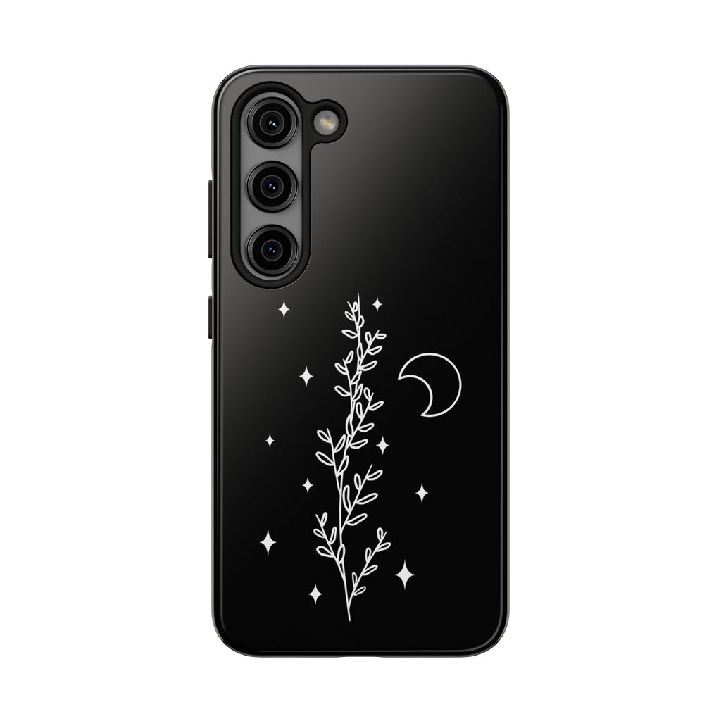 Floral Moon Tough Phone Case – Night Sky Botanical Phone Cover