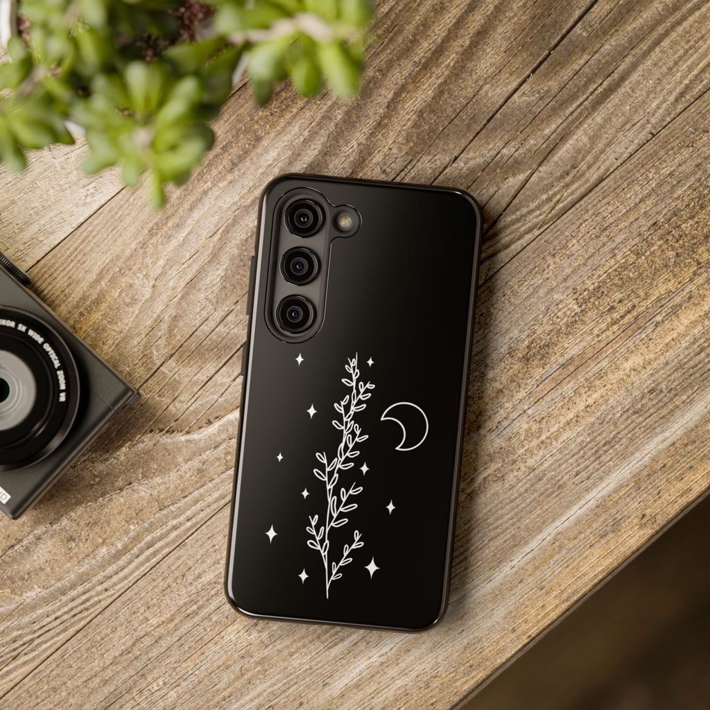 Floral Moon Tough Phone Case – Night Sky Botanical Phone Cover