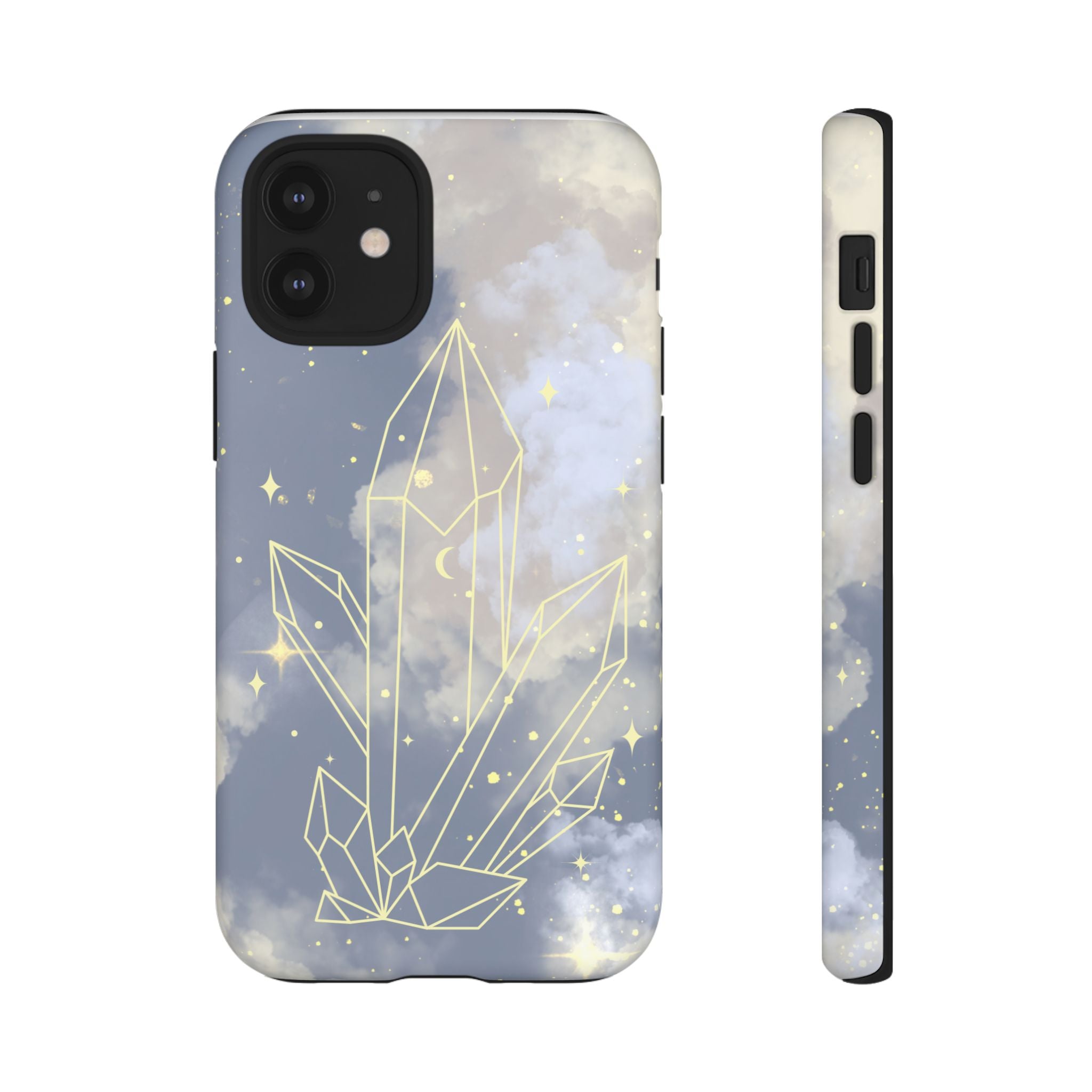Crystal Moon Tough Phone Case — Mystical Cloudy Sky Protective Cover