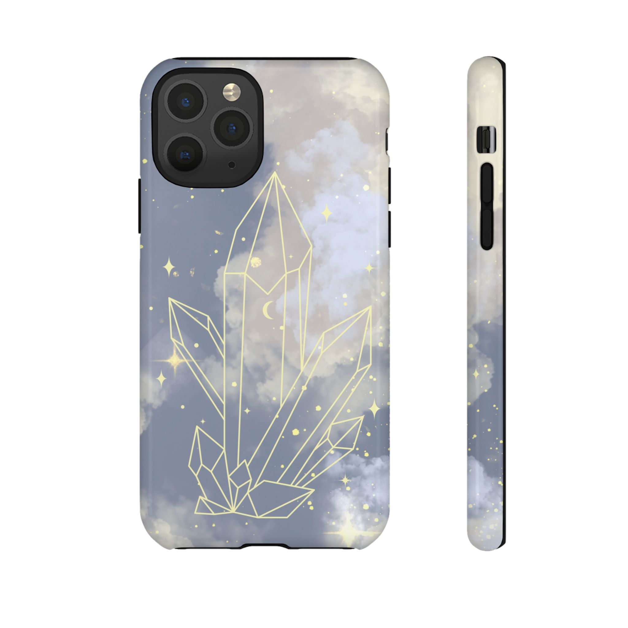 Crystal Moon Tough Phone Case — Mystical Cloudy Sky Protective Cover