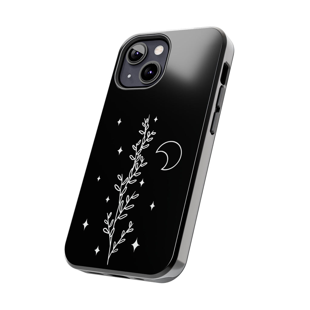 Floral Moon Tough Phone Case – Night Sky Botanical Phone Cover
