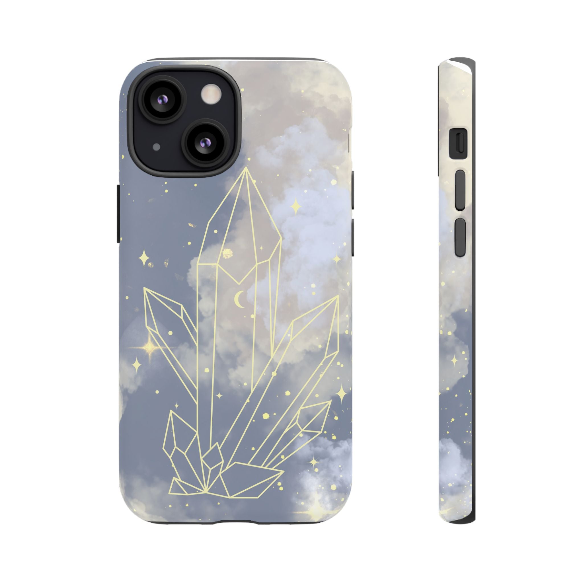 Crystal Moon Tough Phone Case — Mystical Cloudy Sky Protective Cover