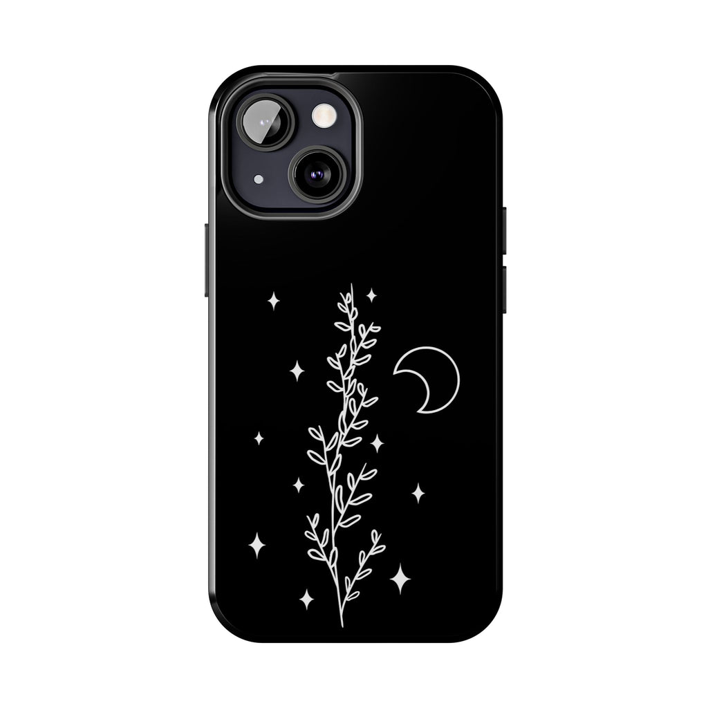 Floral Moon Tough Phone Case – Night Sky Botanical Phone Cover