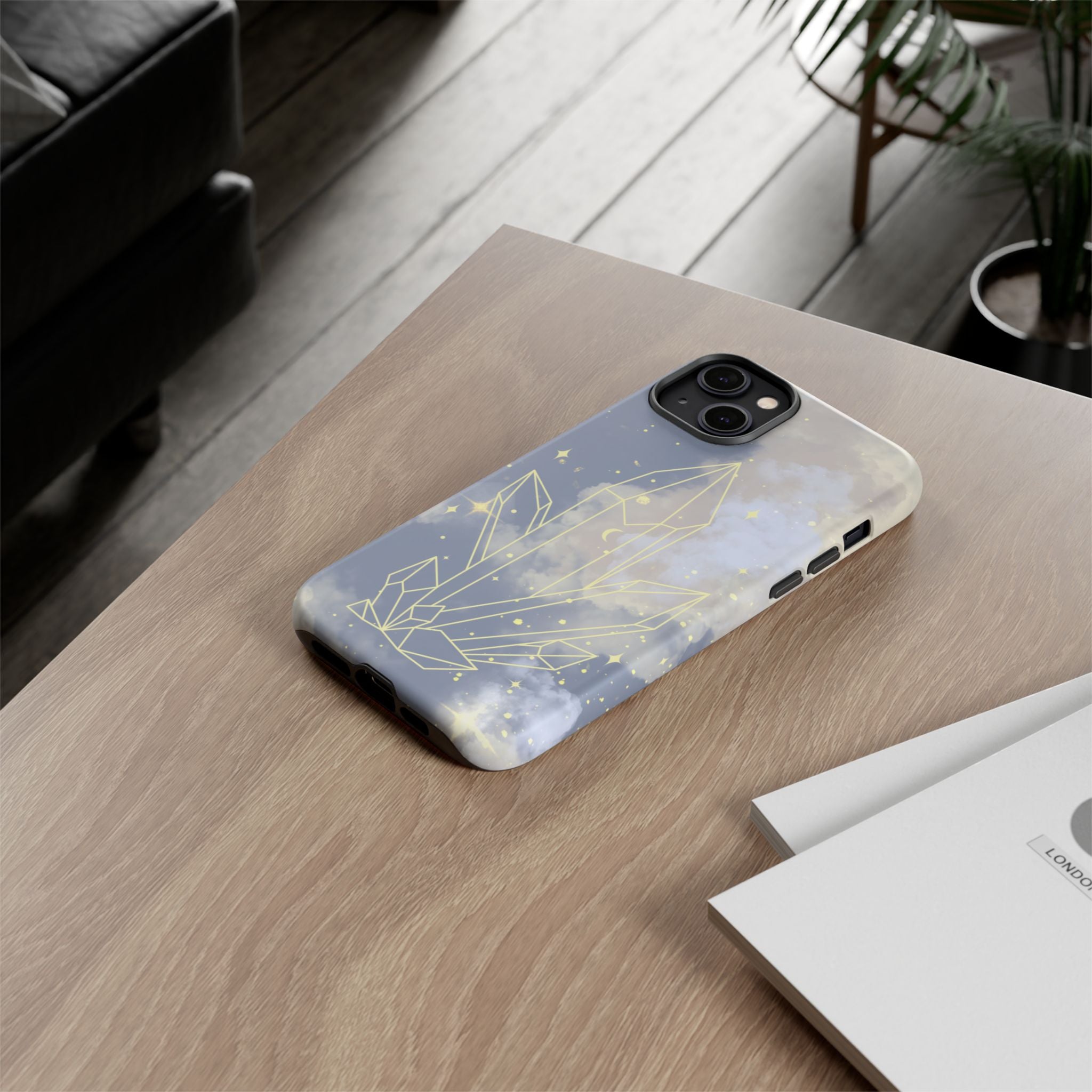Crystal Moon Tough Phone Case — Mystical Cloudy Sky Protective Cover