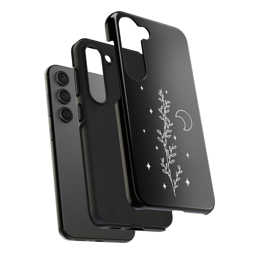 Floral Moon Tough Phone Case – Night Sky Botanical Phone Cover