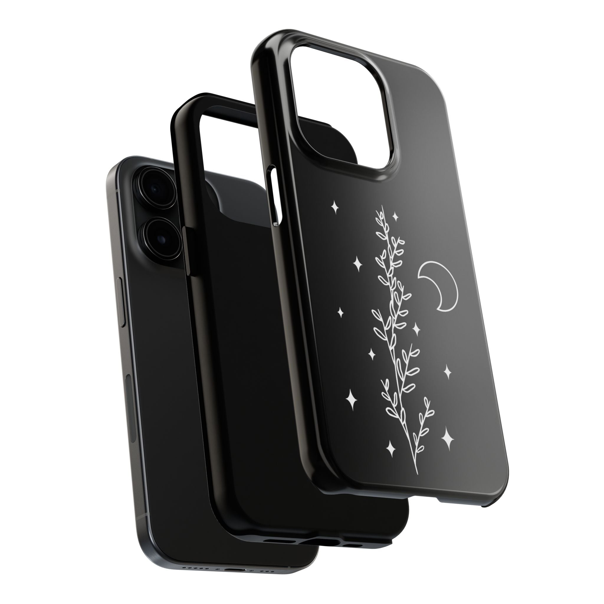 Floral Moon Tough Phone Case – Night Sky Botanical Phone Cover