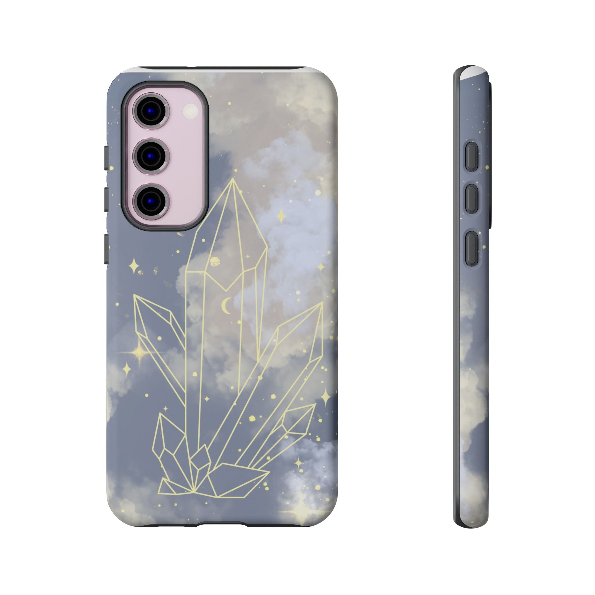 Crystal Moon Tough Phone Case — Mystical Cloudy Sky Protective Cover