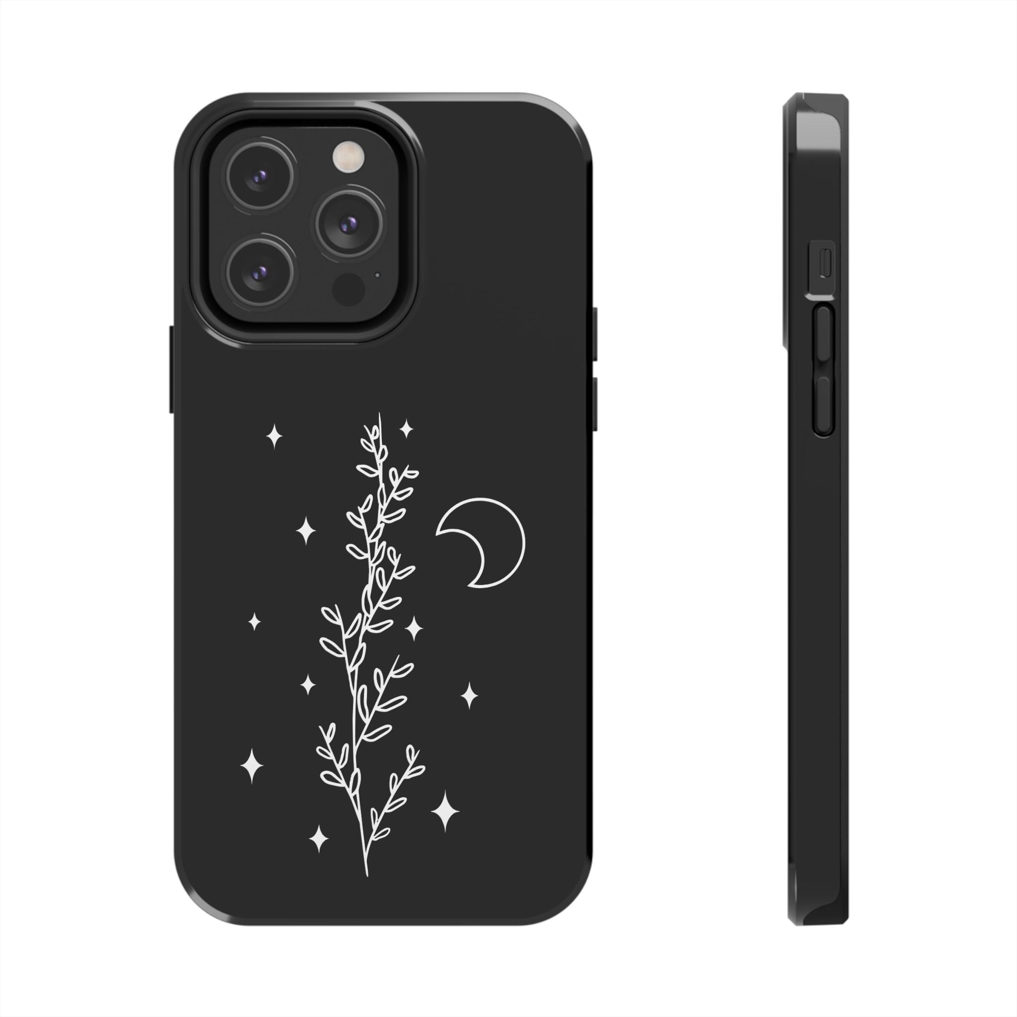 Floral Moon Tough Phone Case – Night Sky Botanical Phone Cover