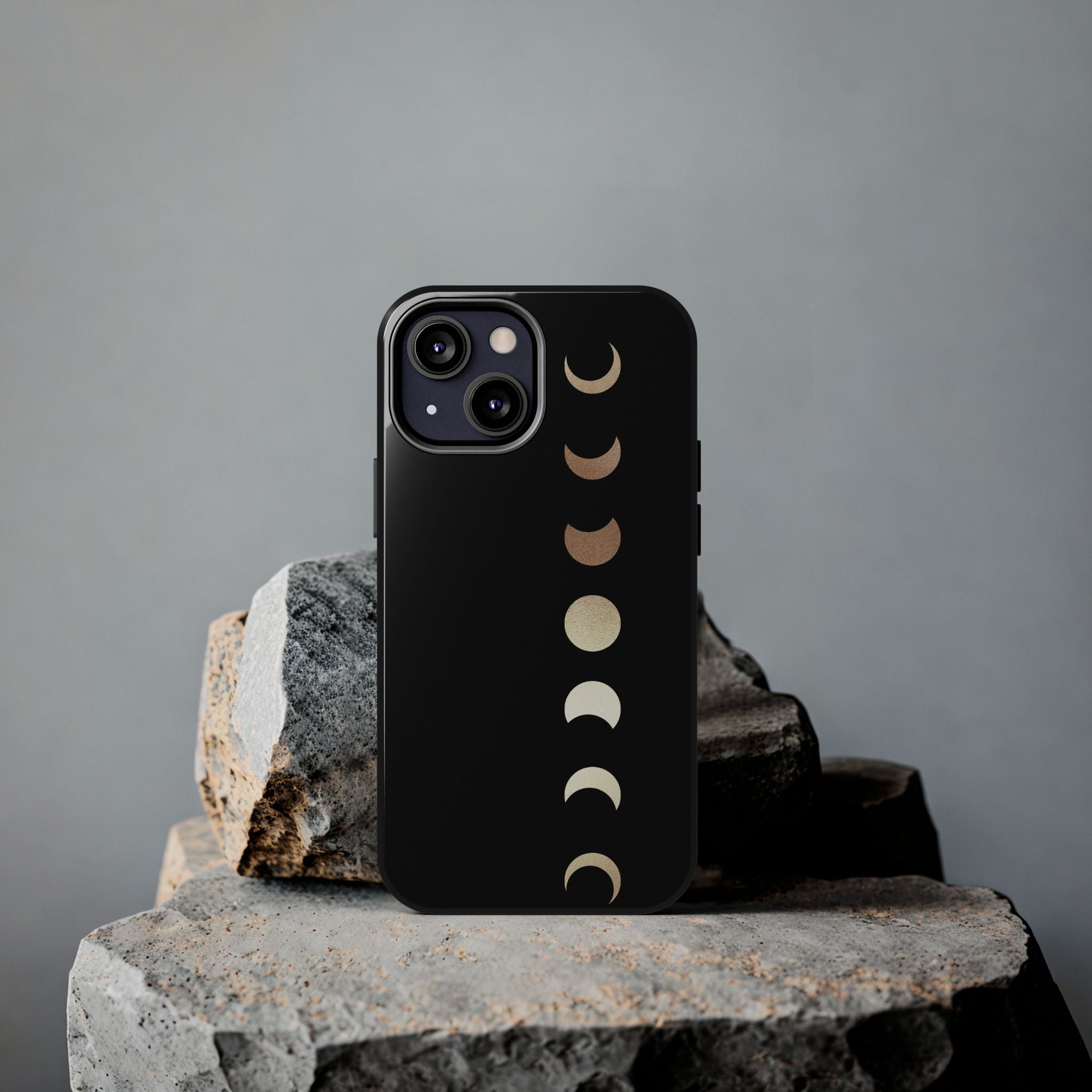 Moon Phase Tough Phone Case — Minimalist Celestial iPhone Protector